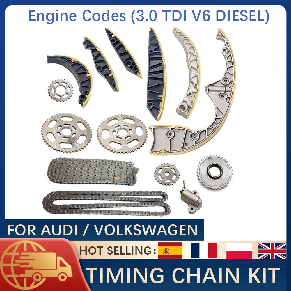 

Timing Chain Kit Cam Gear Sprocket Tensioner Guide For Audi VW Porsche 3.0 TDI V6 Diesel Engine Rebuild Auto Parts