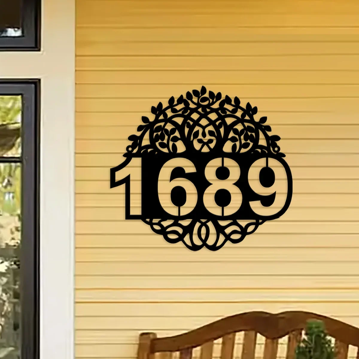 Custom Personalized Metal House Number Sign, Custom Tree of Life Address Sign, Metal Address Sign, Modern Address, Door Hanger