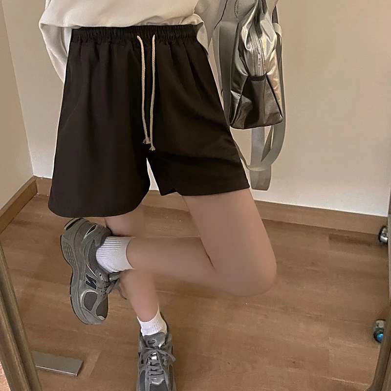 

2026 Summer Women Daily Thin Short Pants Girls Classic Fashion Wide Leg Joggers Female Korean High Waist Leisure Shorts