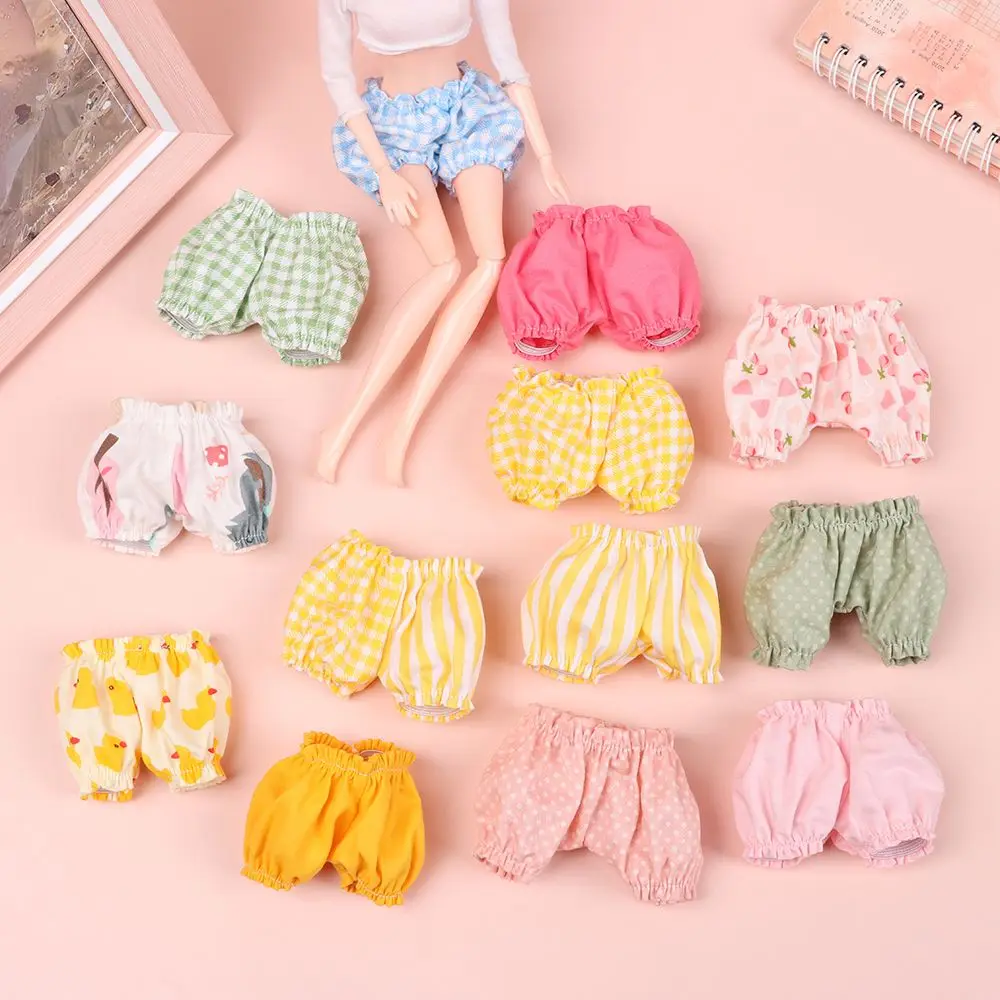 Pumpkin Pants Cotton Doll Shorts Baby Clothes Plaid Lantern Pants 15cm Joint Doll Bjd Doll Ob11 Clothes Pants Dolls Accessories