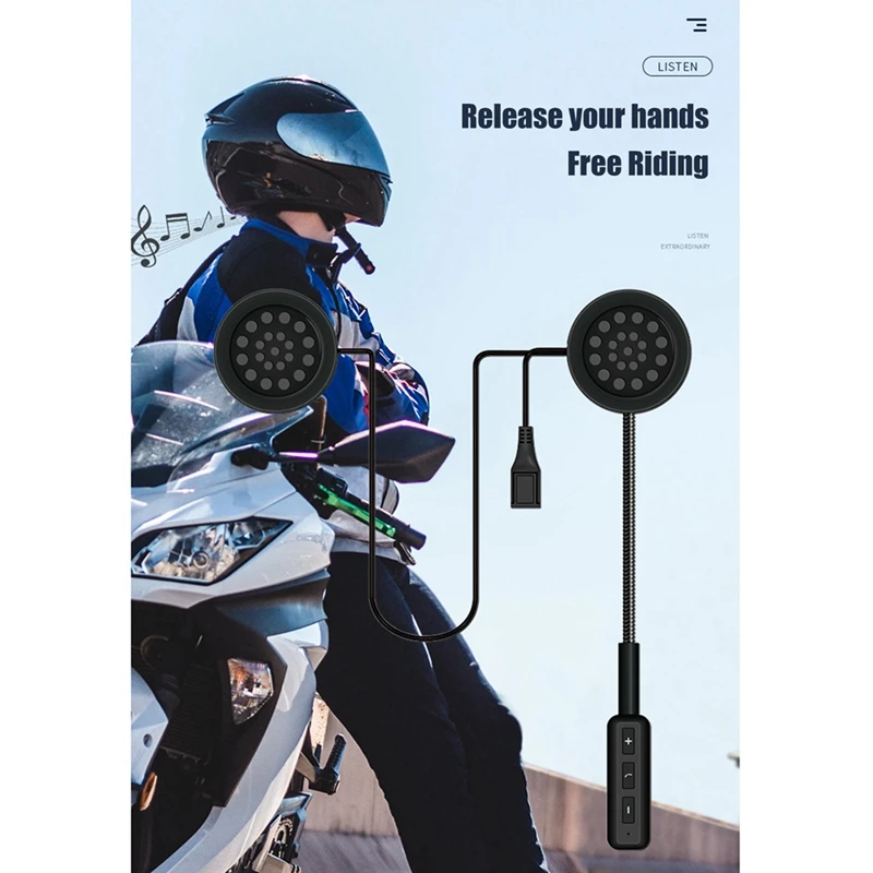 MH01 BT 5.0 Headset Motorcycle Helmet Headset Handsfree Riding Navigation Phone Music Listening Wireless Bluetooth