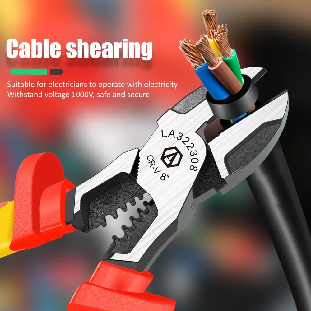 Insulated Pliers Set with German VDE Certification Perfect for Crimping and Cutting Wires