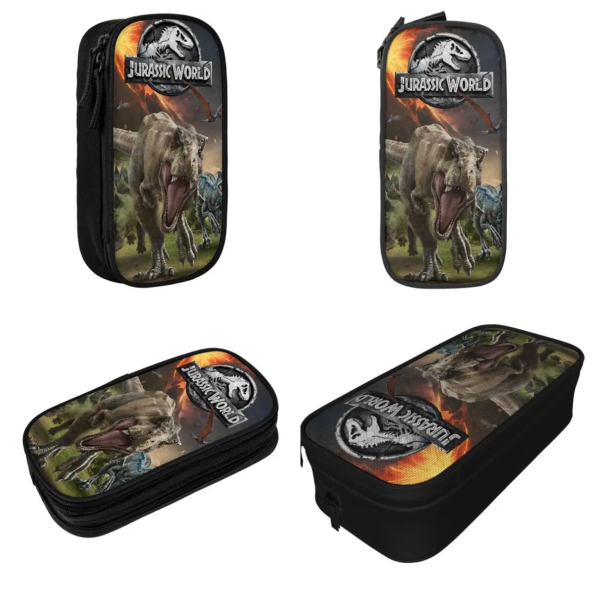 Jurassics Park Pencil Case Jurassics World Dinosaur Pen Box Bags Kids Big Capacity Office Gifts Pencil Pouch