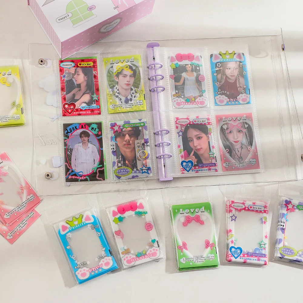 

MINKYS 20pcs/pack Pack Kawai 3 inch Kpop Photocard Frame Photo Decorative PP Sleeves Bag School Stationery