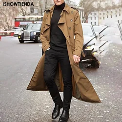 Männer Mantel Mantel Outwear Langarm Trenchcoats Jacke stilvolle elegante Tasche Mantel langen Mantel Winter Wolle Mantel schlanke Männer Mantel