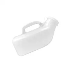 Botella de inodoro urinario portátil para hombres, urinario móvil de mano, uso blanco, 2000ml con tapa