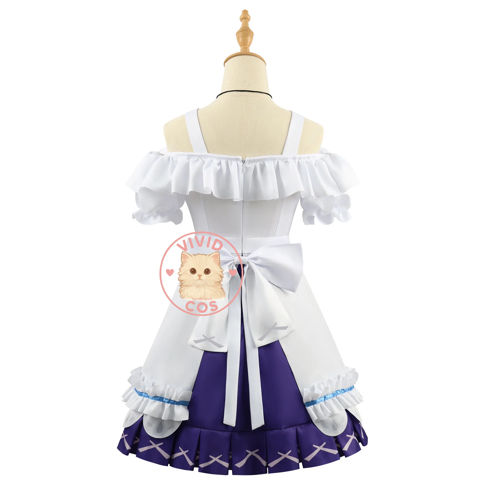 Game Genshin Impact Arlecchino Cleopatre Cosplay Role Play Costume Cute Anime White Dress for Girls Women Adult Comic Con Suit