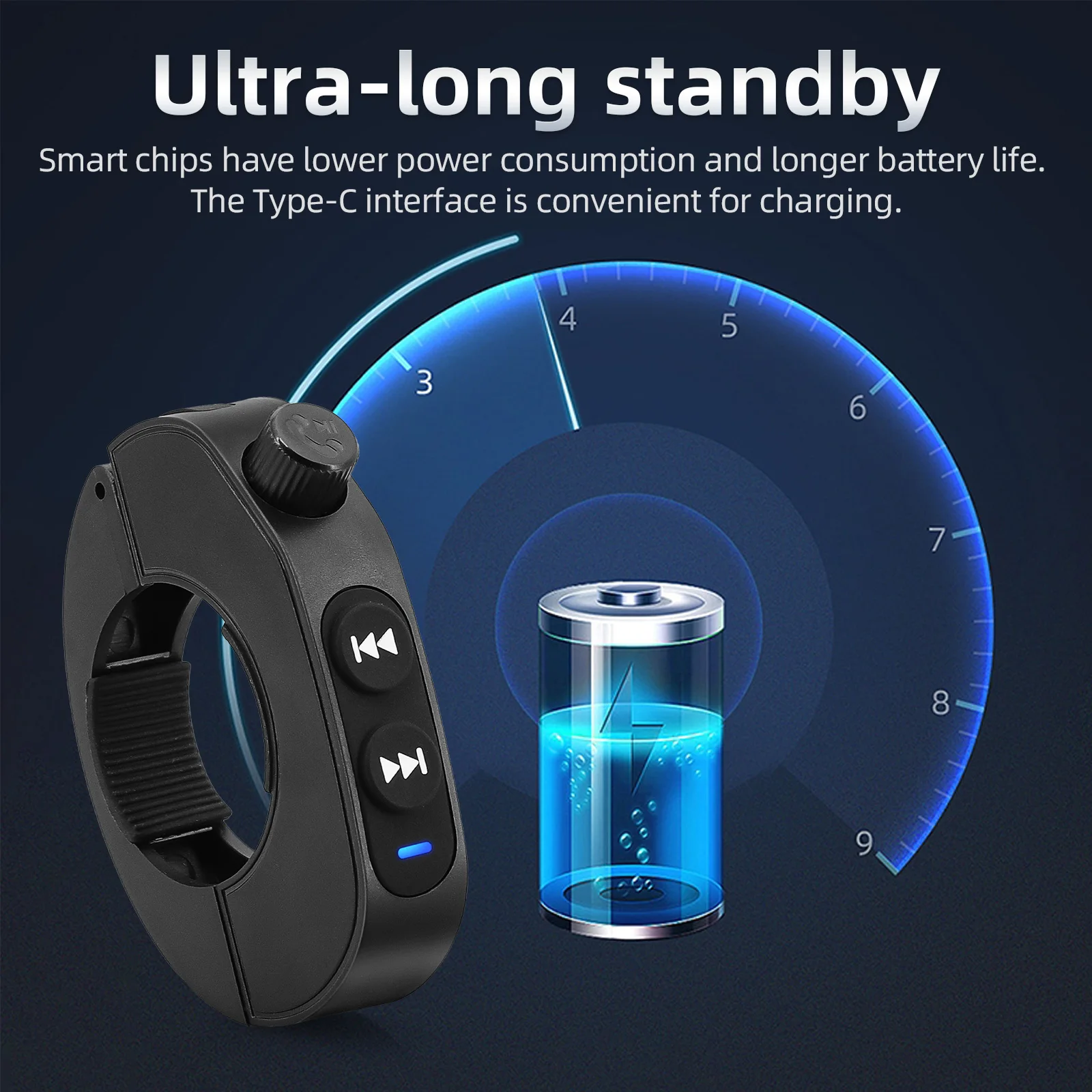 Controlador de mídia para guidão de moto, bluetooth, interruptor de chamadas mãos-livres, controle remoto, à prova d'água para capacete, fone de ouvido