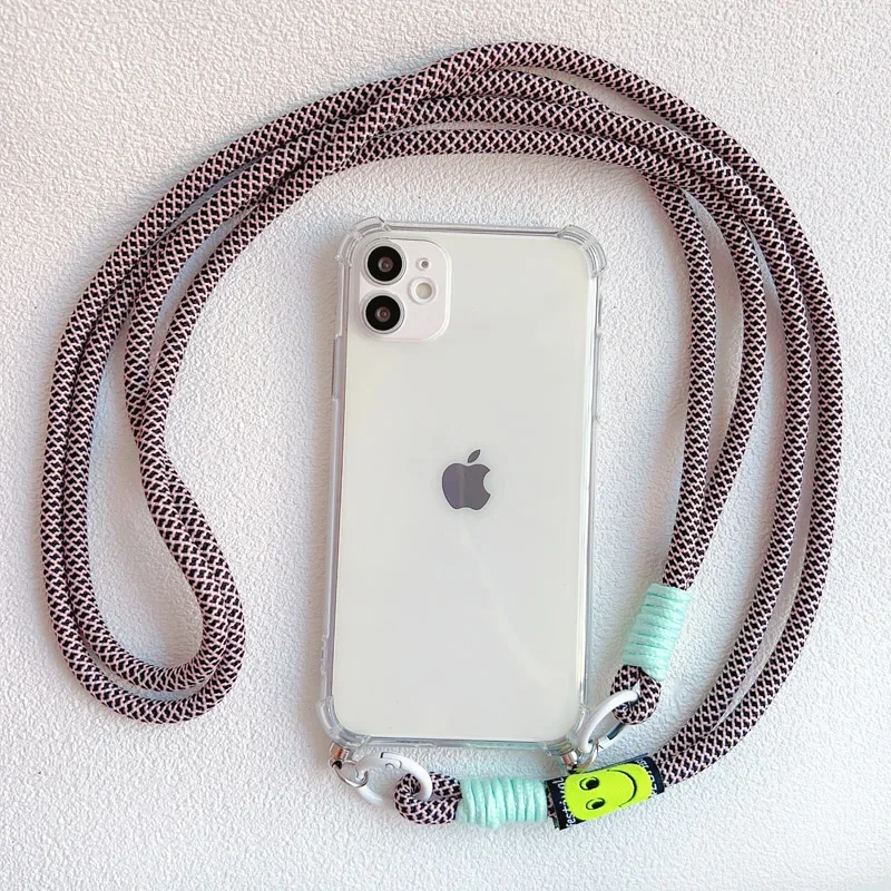 Crossbody Lanyard transparent Phone Case for iphone 15 16 14 13 11 12 Pro Max MiNi XR X XS 7 8 plus SE 2020 Soft Silicone Cover