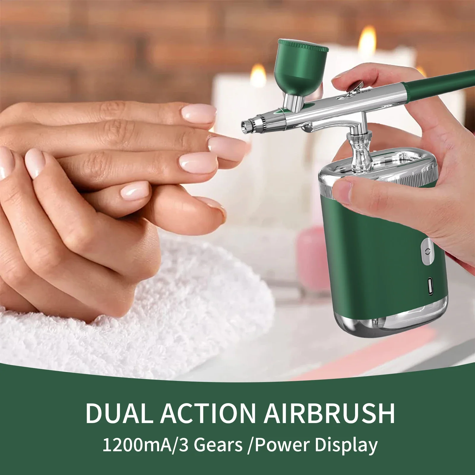 مجموعة البخاخة اللاسلكية المحمولة، ضاغط لاسلكي لفن الأظافر، طلاء حرفي للمكياج، بخاخة مدمجة متعددة الاستخدام