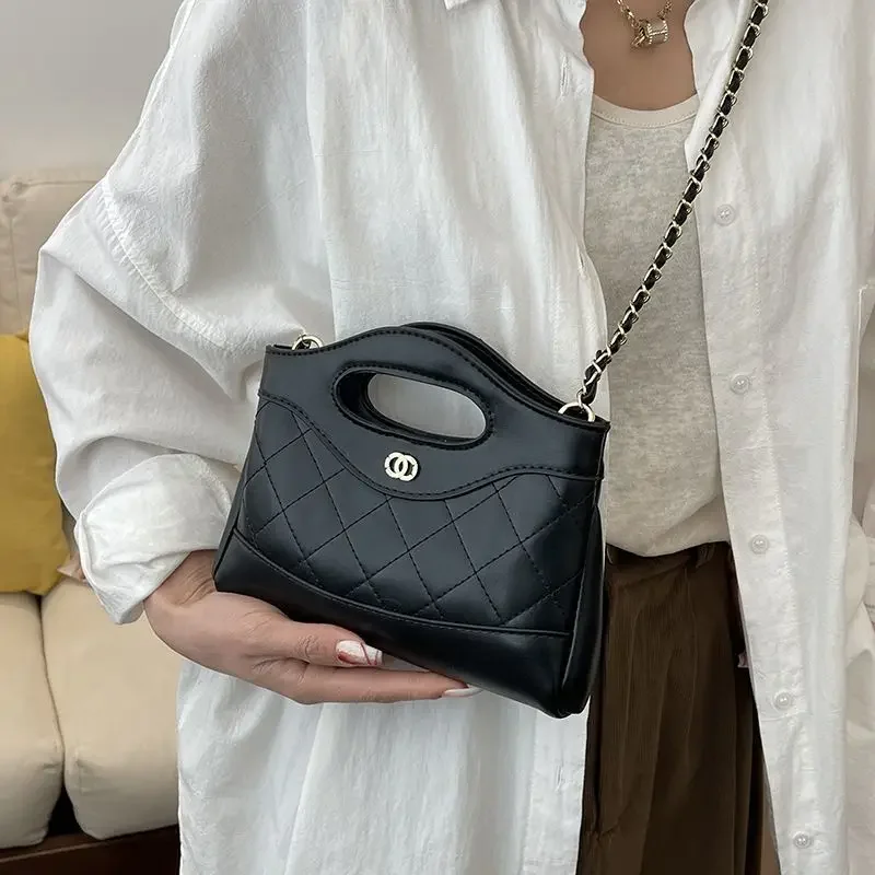 Xiaoxiangfeng Lingge-Bolso de mano con cadena para mujer, bandolera de un hombro, versátil y elegante, a la moda, novedad de 2024