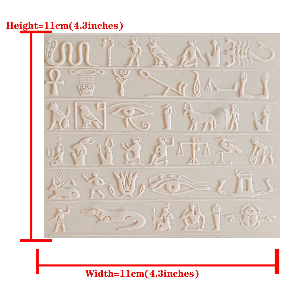 Ancient Egyptian Symbols Prints Laser Engraved Clay Embossed Rolling Pin Tube  Art Project Tools