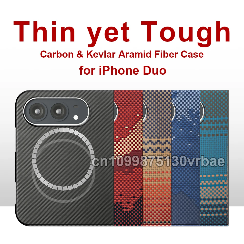 For iphone duo case 18 fold carbon 600d aramid kevlar Fiber fabric thin hard cover magnetic Slim light hinge protection premium