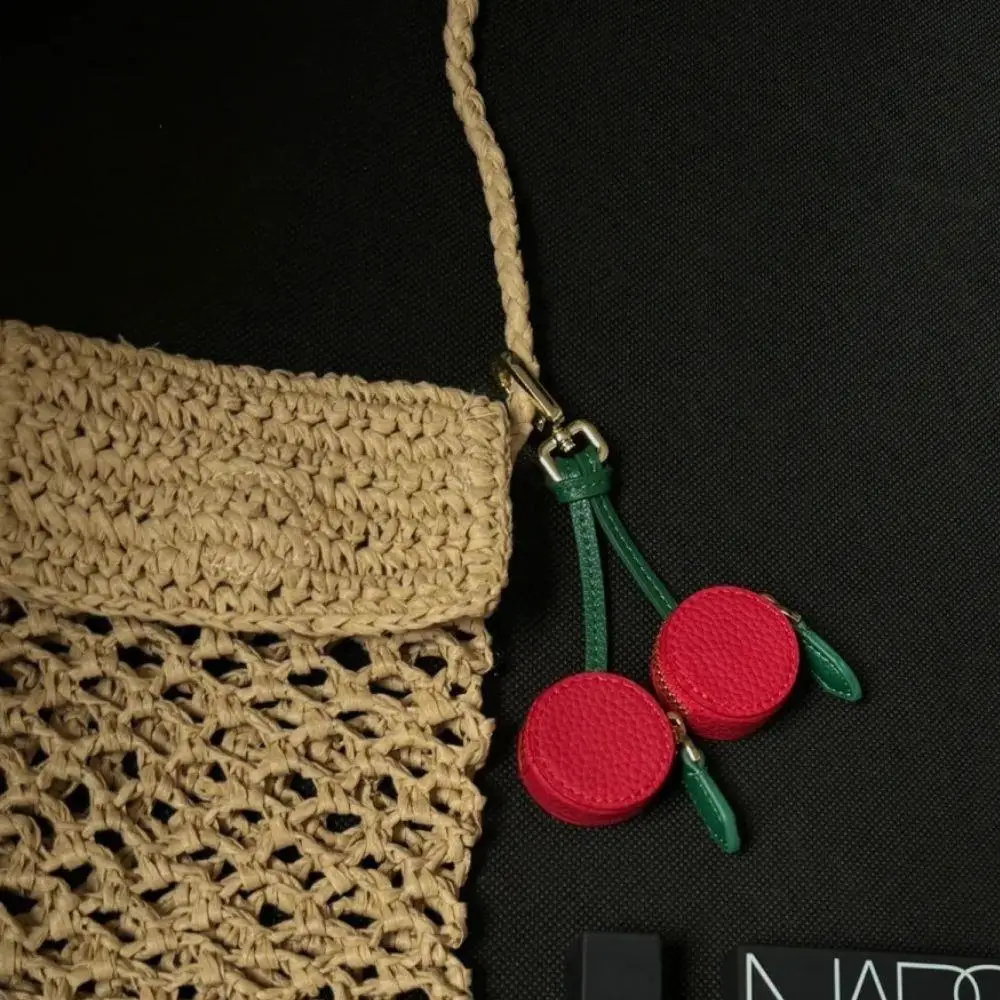 

Cherry Charm Coin Purse Pendant Wallet Coin Bag Mini Pouch Portable Backpack Pendant Dopamine Accessories Gifts For Girl Women