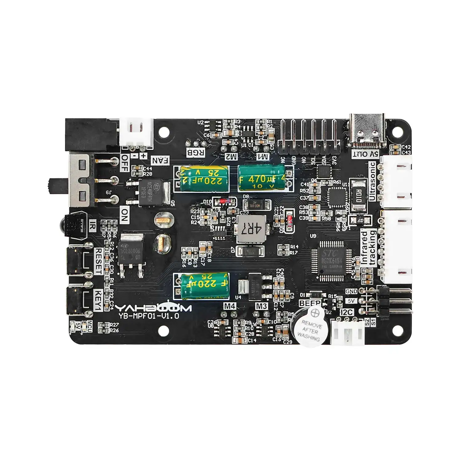 لوحة توسيع روبوت Yahboom Raspberry Pi 5 مع بروتوكول توصيل الطاقة PD ، وحدة مستشعر دعم ، تطوير روبوتي محرك الأقراص