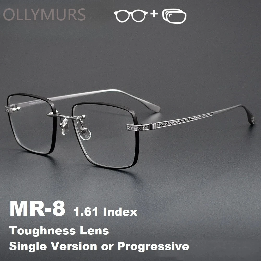 

OLLYMURS Prescription Glasses Men Customized Myopia and Hyperopia Progressive Optical Eyeglasses High-quality Titanium Eyewear