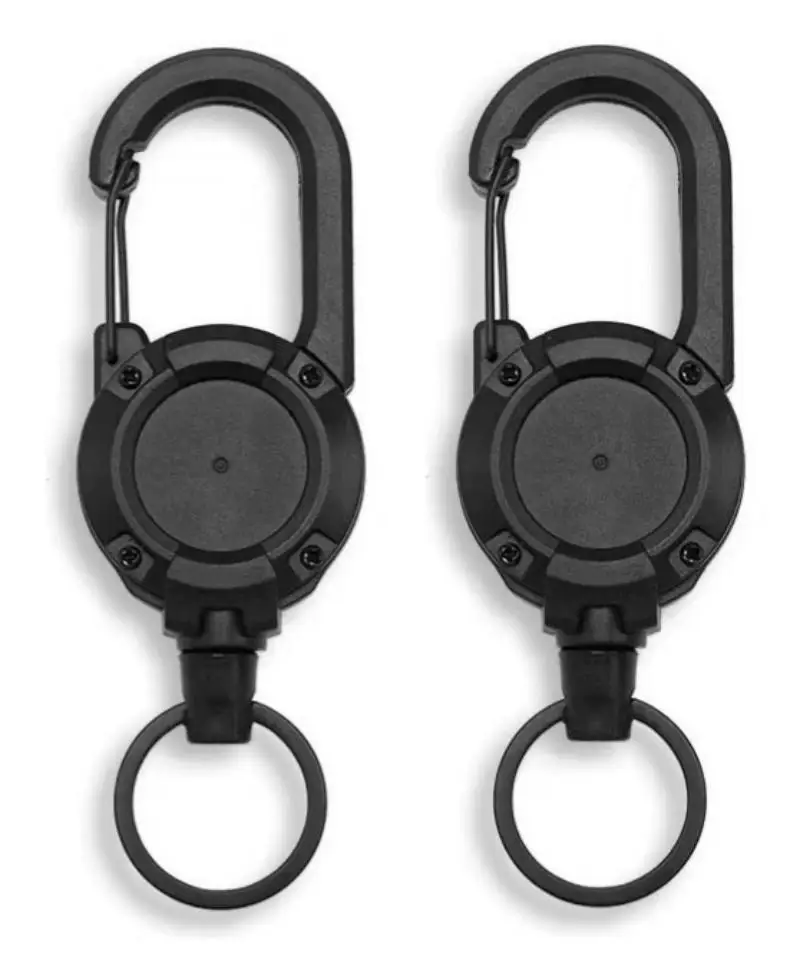 Einziehbare Hochleistungs-Zugrolle mit Karabiner, starkem Stahlseil, Schnalle, Feder-Schlüsselring, Outdoor-Sport-Zubehör, Schlüsselanhänger-Werkzeug – Detail 8