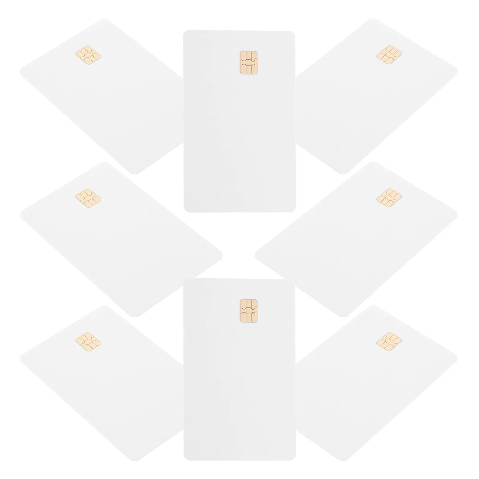 8Pcs Identification Blank PVC Cards White Plastic Printable Inkjet 4442 Chip Driver Access Card Blank