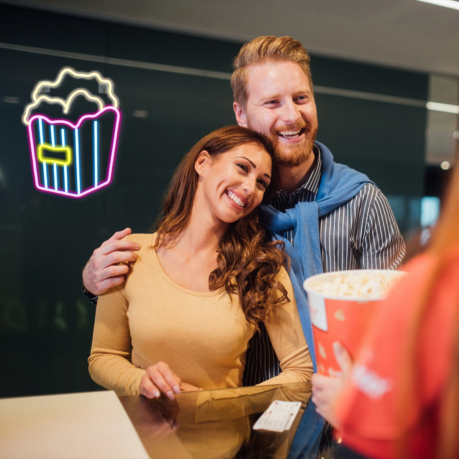 Popcorn Neon Signs For Room Wall Deroc 5/12V USB Power For Restaurant Art Derocation Gaming Club Party Neon Light