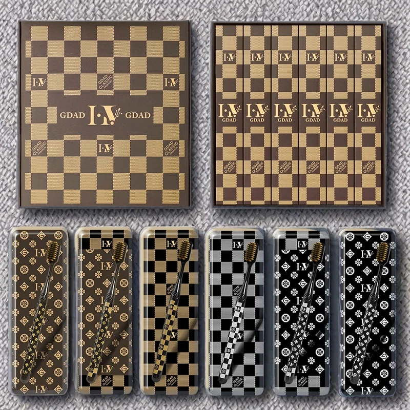 

Комбинация смешанных цветов из 6 предметов/коробка; Мягкий роскошный набор зубных щеток для ухода за полостью рта, инструменты для чистки дома, подходит для взрослых