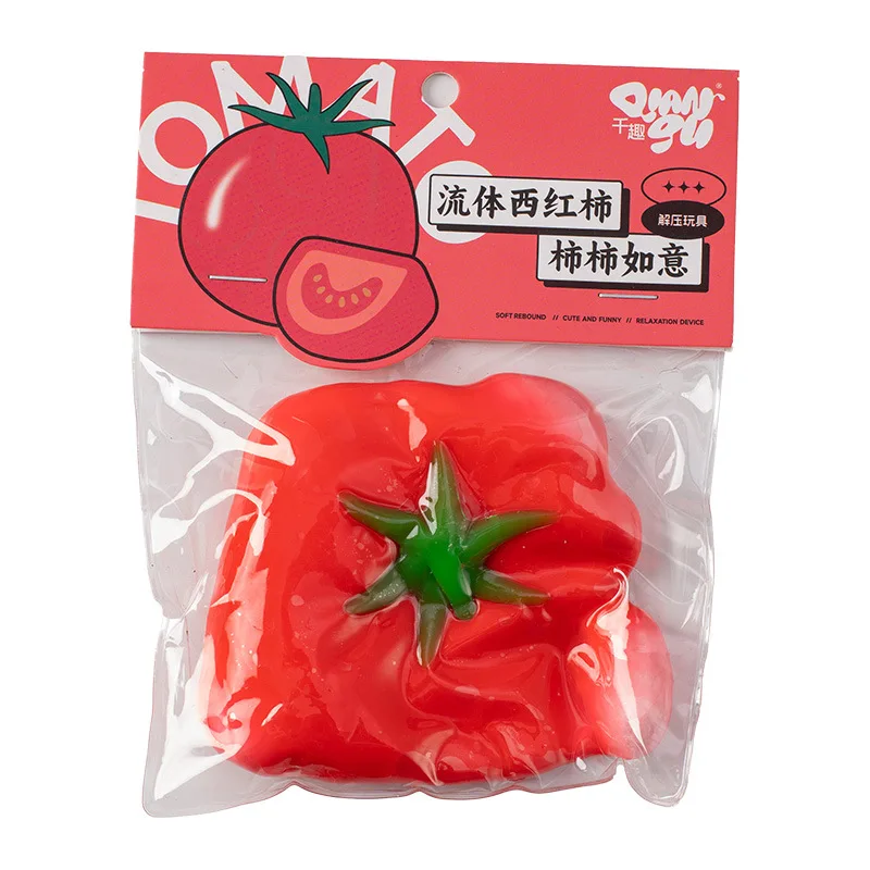 لعبة ضغط الطماطم السائلة لتخفيف التوتر - لعبة تململ حسية لفاكهة المحاكاة بطيئة الارتفاع لتخفيف القلق، هدية للأطفال والكبار #5