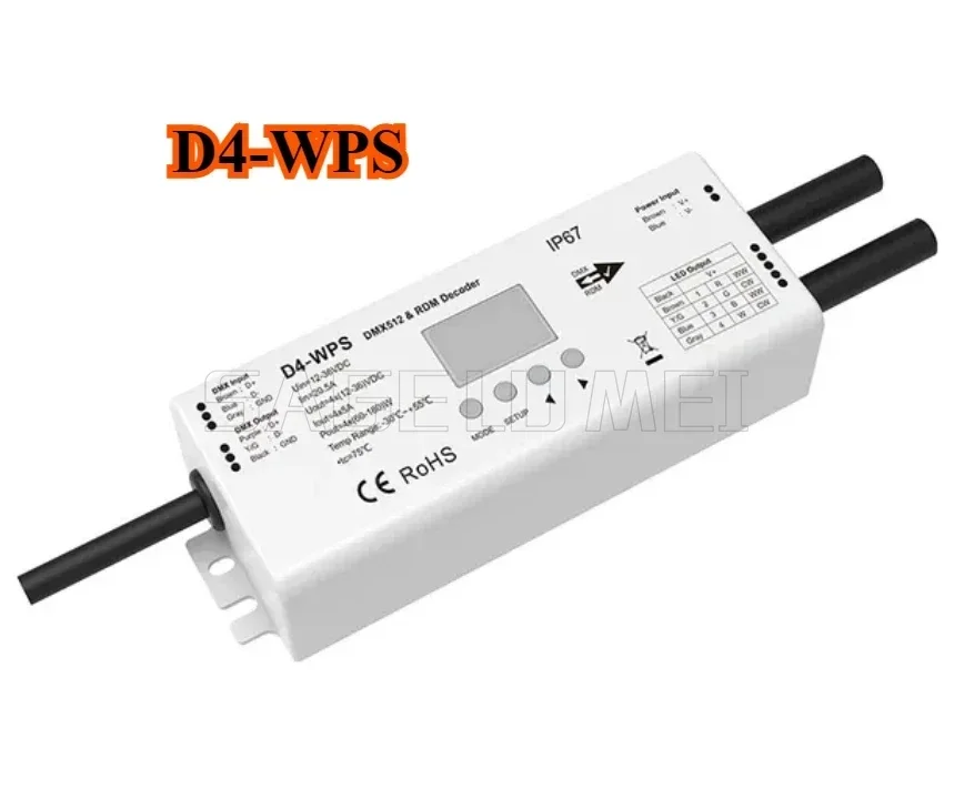 DMX Decoder D4-WPS Numeric RGBW/Single Color/CCT RGB Led Panel Din Rail/Multiple Dimmer DMX512 Decoder D4-E D4-XE TD4-S TD4-4S