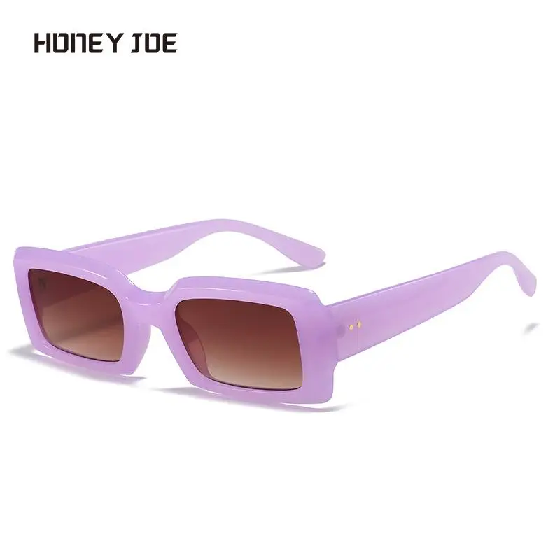 

Vintage Ins Hot Small Rectangle Sunglasses Women Jelly Color Brand Designer Sun Glasses Outdoor Beach Trip Holiday Premium UV400