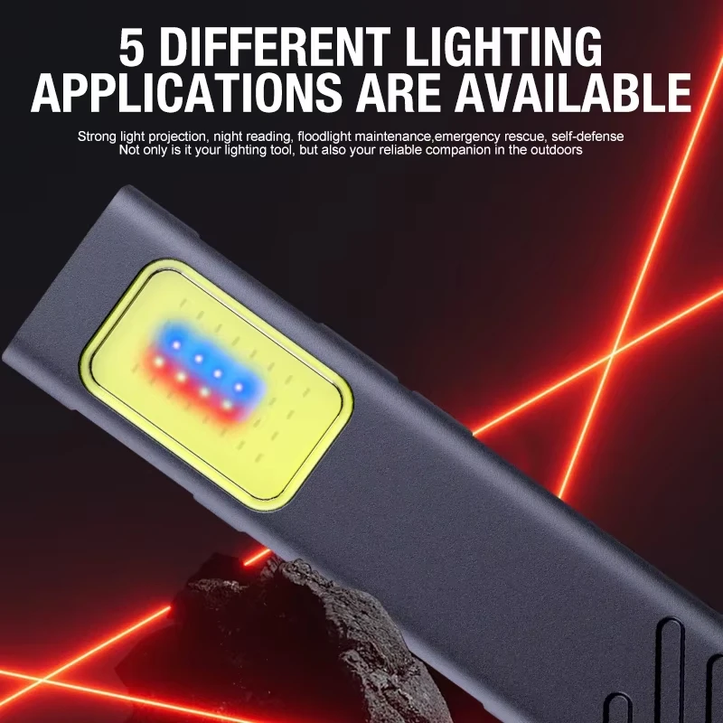 Rechargeable Mini LED Keychain Flashlight 800LM Portable Magnetic Pocket Torch Light for Work Camping,Emergency,Car Repairing