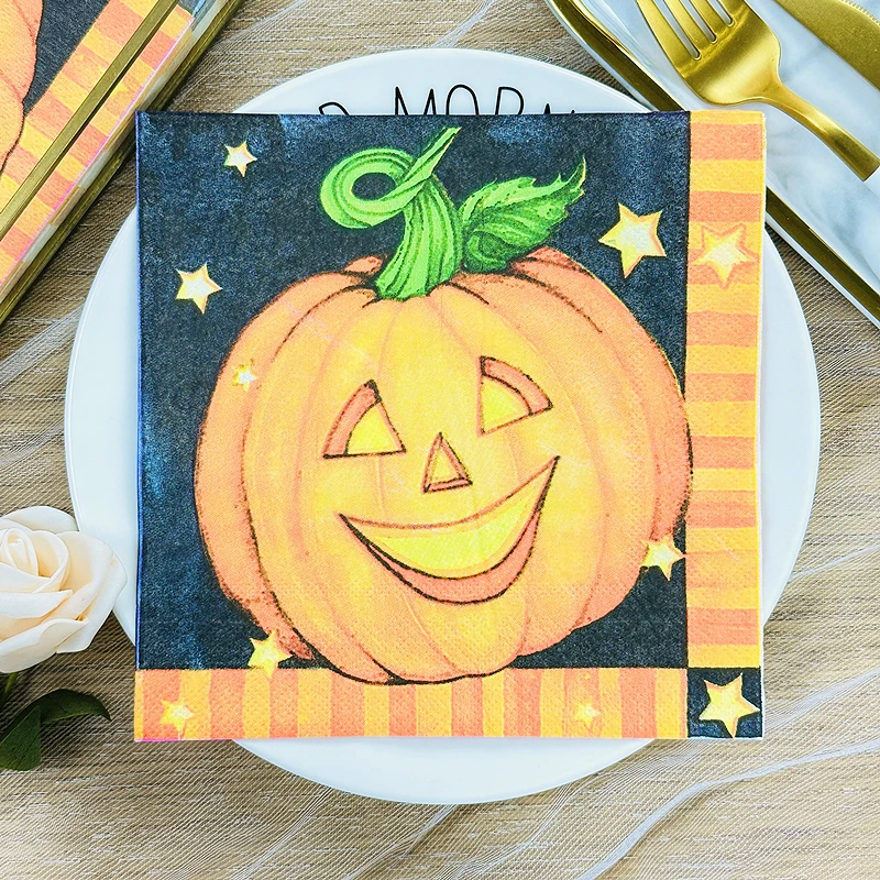 

Food grade Colourful printed napkins Creative paper towels Square tissue paper Halloween party decoration 20pcs/pac 33*33cm