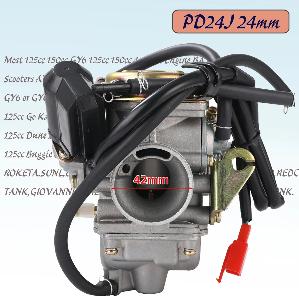 PD24J 24mm Motorcycle Carburetor For Gy6 100cc 125cc 150cc 200cc Engine motorcycle ATV Go Kart Moped Scooter Dirrt Bike 4 Stroke