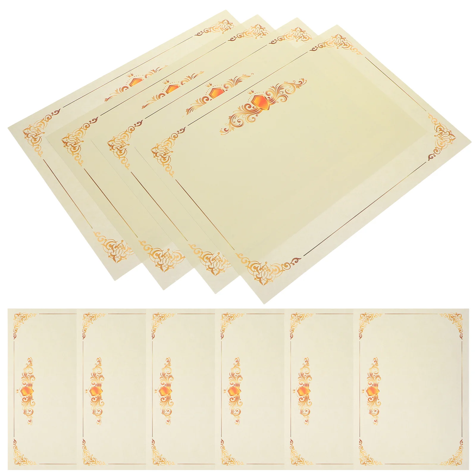 100 ورقة - مادة الأوفست الجانبية، حدود الأزهار مثالية لحفل الجوائز، التعرف على التخرج، قابلة للطباعة #6