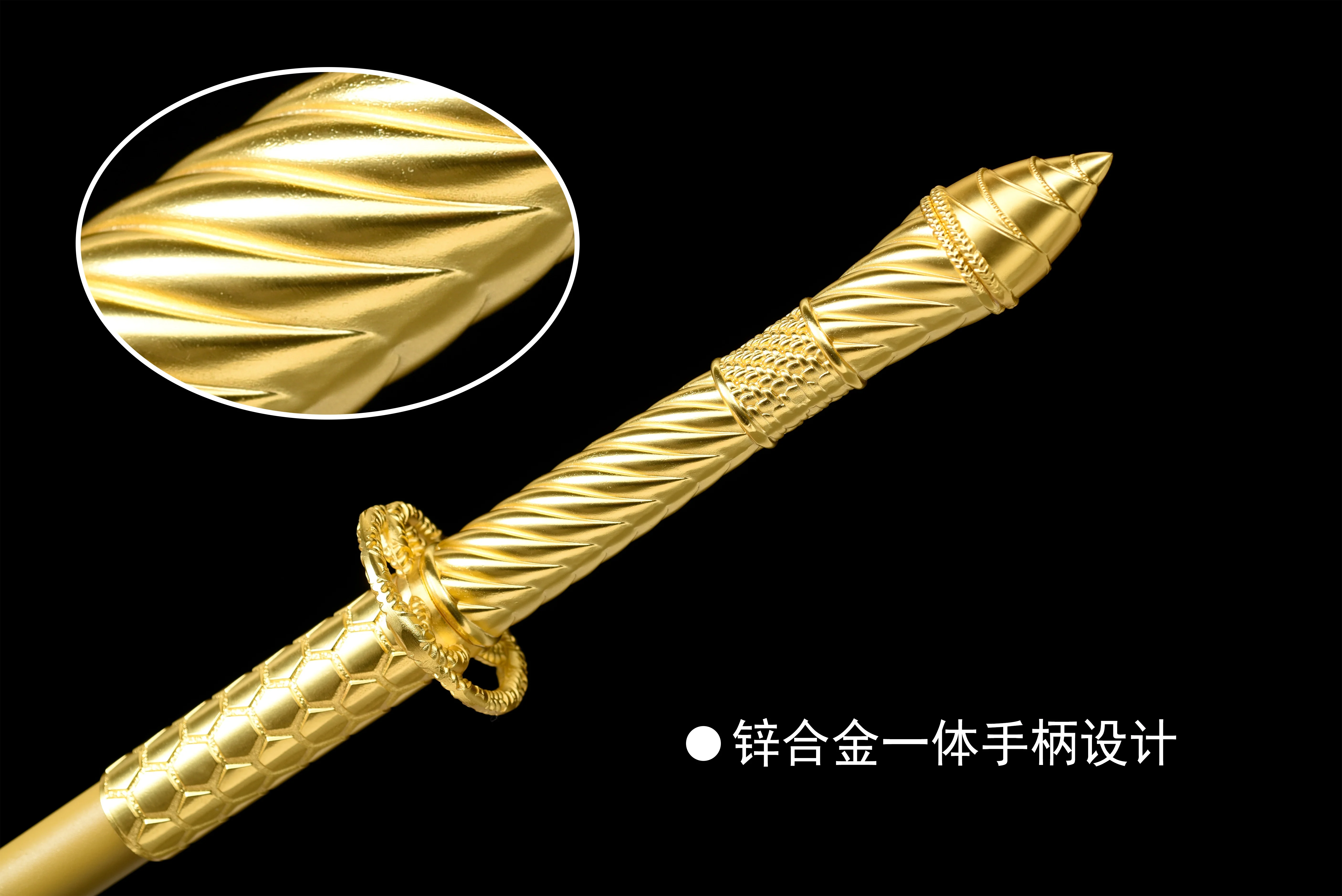 سيف الموظفين الذهبي في العصور الوسطى 95 سم، سيف الساموراي الياباني، فولاذ زنبركي كاتانا، تحضير القتال، أسلحة حادة، تدريب النينجا