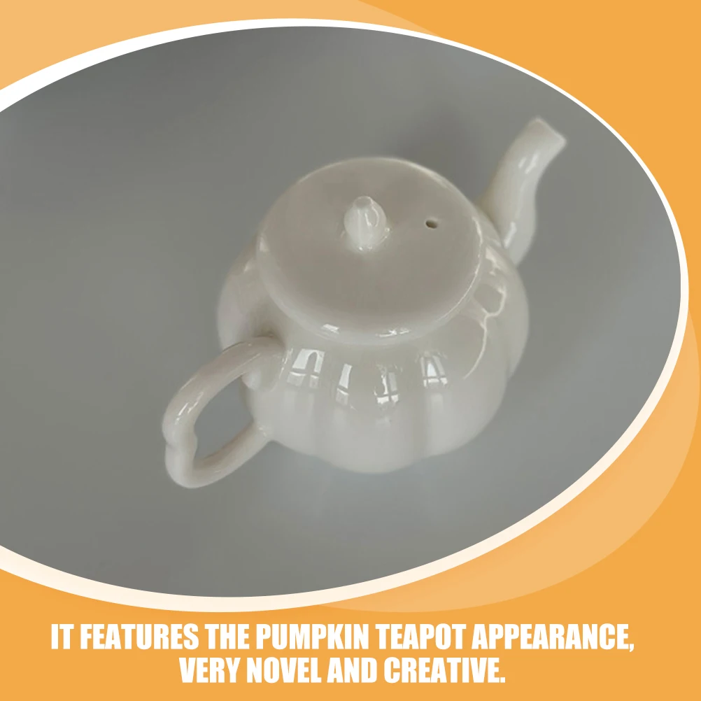 

Mini Ceramic Teapot Pumpkin Style Small Desktop Teapot Ornament Home Office Tearoom Decoration Creative Tiny Tea Kettle