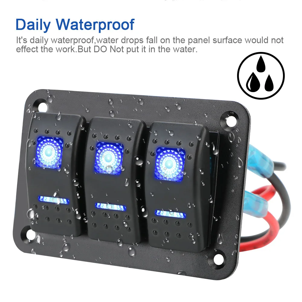 24 فولت 12 فولت ل قافلة لوحة التبديل 3 زر سيارة ضوء تبديل لقارب شاحنة مقطورة البحرية متنقل Campervan furgone اكسسوارات