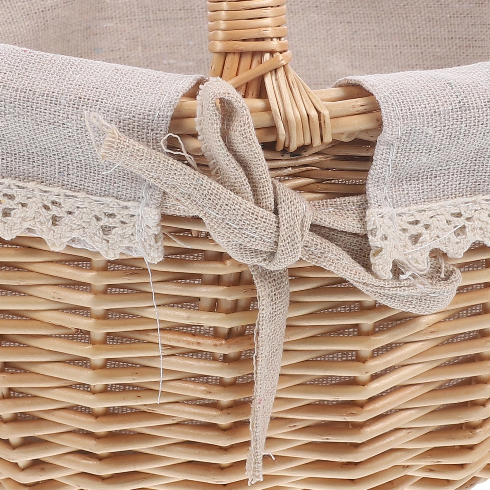

Natural Material Decorative Willow Woven Multi-Purpose Storage Portable Shopping For Fruit Snack Vegetable Storage Outdoor