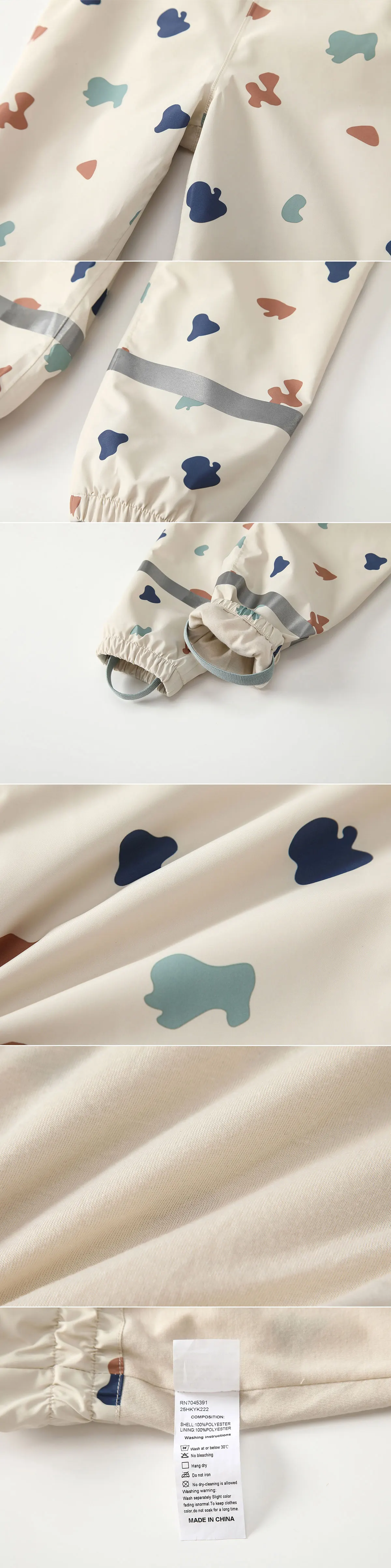 HONEYKING Baby-Regenanzug, Kinderkleidungsset, wasserdichter Overall, Jungen- und Mädchen-Overall, Jacke und Hose, Kombination für Kinder. – Detail 9