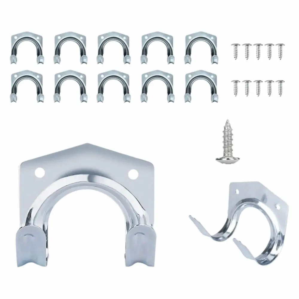 10Pcs Heavy-Duty Wall Hooks Durable Multi-Purpose Tool Storage Hooks with Screws Easy Install Garden Metal Hooks Kitchen Storage