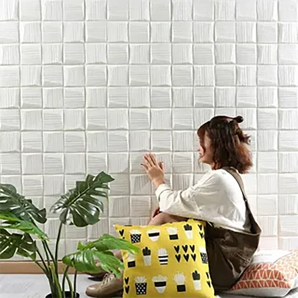 Decorative Waterproof and Moisture-Proof 35 * 35cm Modern Style Three-Dimensional Self-Adhesive Wall Sticker Bedroom Wallpaper