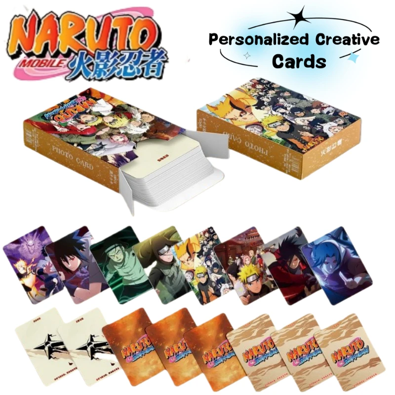 NARUTO Uzumaki Naruto Uchiha Itachi Gaara Anime Zweidimensionale Laserkarten Studenten-Sammelkarten Gedenkkarten 55 Stück – Detail 1
