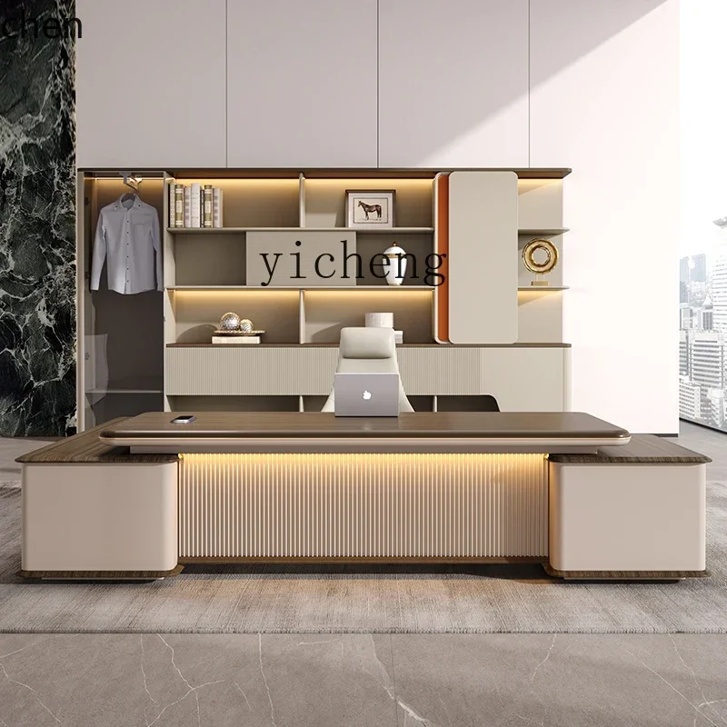 HXL office desk and chair combination simple modern light luxury senior sense leadership office chairperson president platform