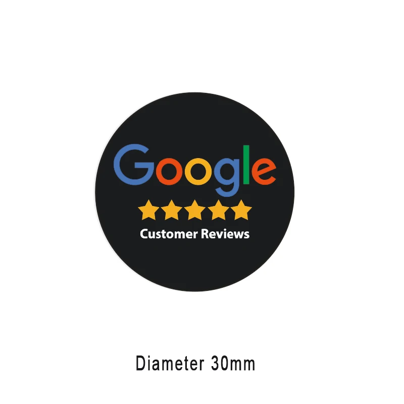 Black Google Review NFC Epoxy Sticker Increase Your Reviews  Diameter 30mm