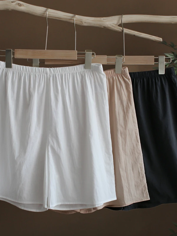 High-End Summer Thin Cotton Safety Pants Women's Loose Elastic Waist Pure Cotton Base Layer Shorts Inner Wear Fourths Shorties