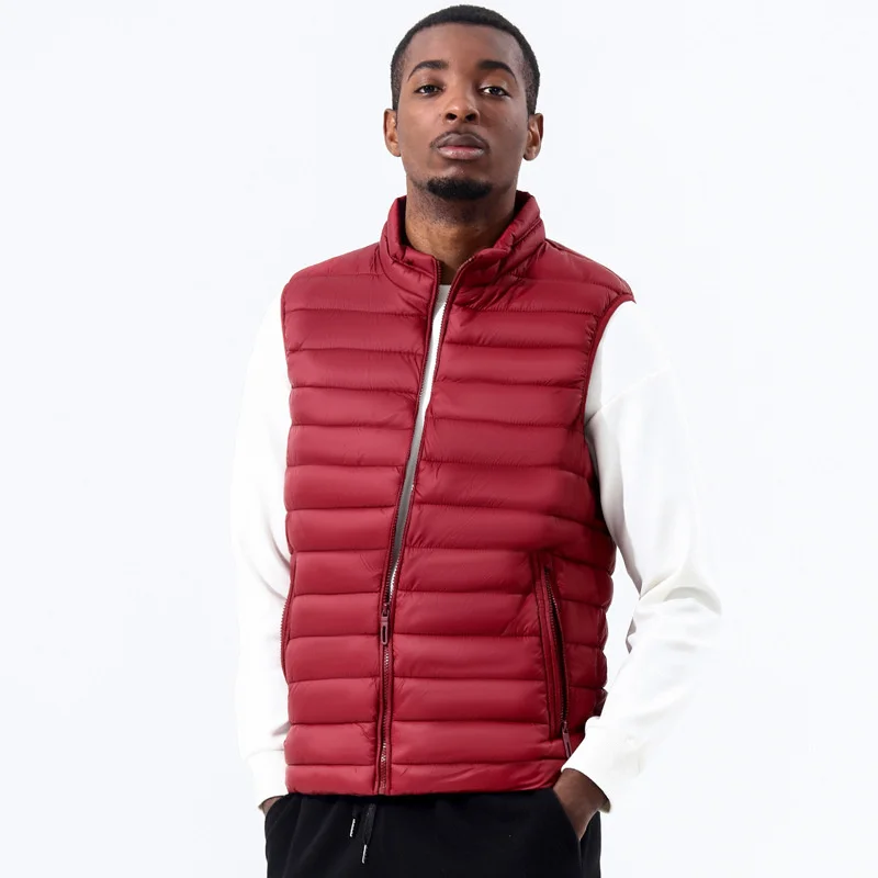 Autumn Winter Lightweight Vest Men Stand Collar Windbreaker Sleeveless Jacket Large Size M-5XL 6XL Outdoor Casual Waistcoat