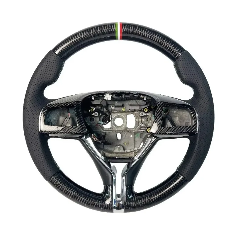 

Black Carbon Fiber Perforated Leather High Performance Sport Steering Wheel