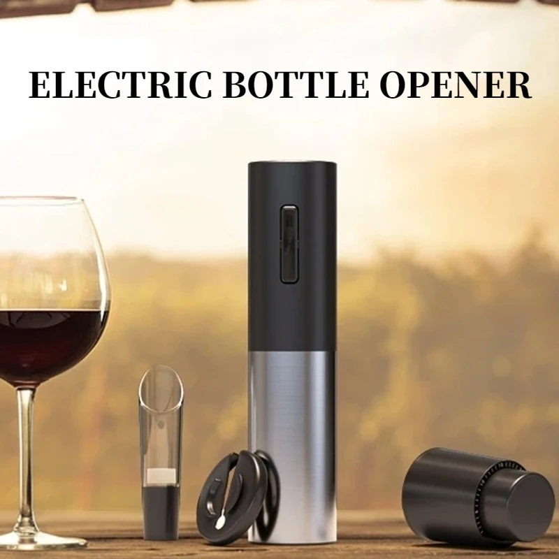 

Multifunction Electric Automatic Opener Set for Kitchen Wine Lovers Gift Rechargeable Wine Bottle Openers With Vacuum Stoppers