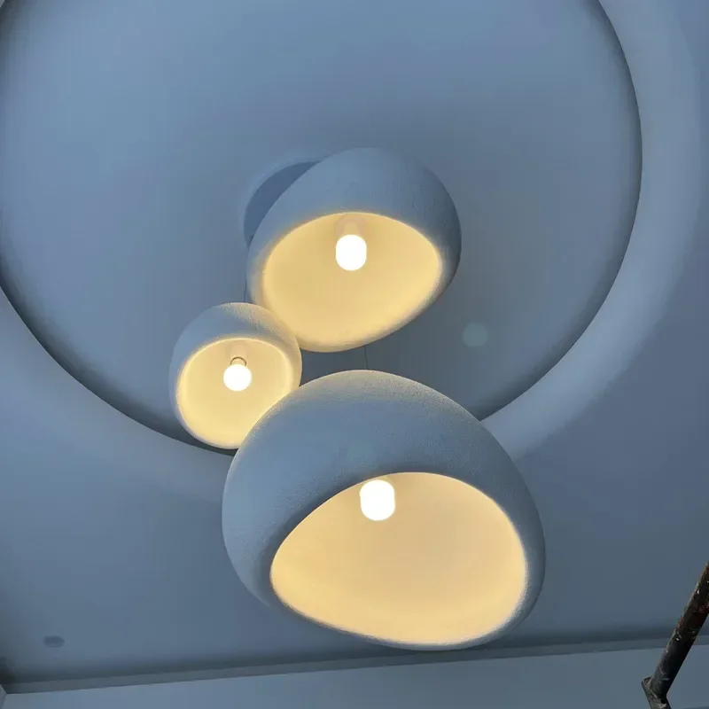 3 Head Ceiling Chandelier Nordic Simple Wabi Sabi Modern E27 Restaurant Pendant Light Lustre Home Decor Living Room Hanging Lamp