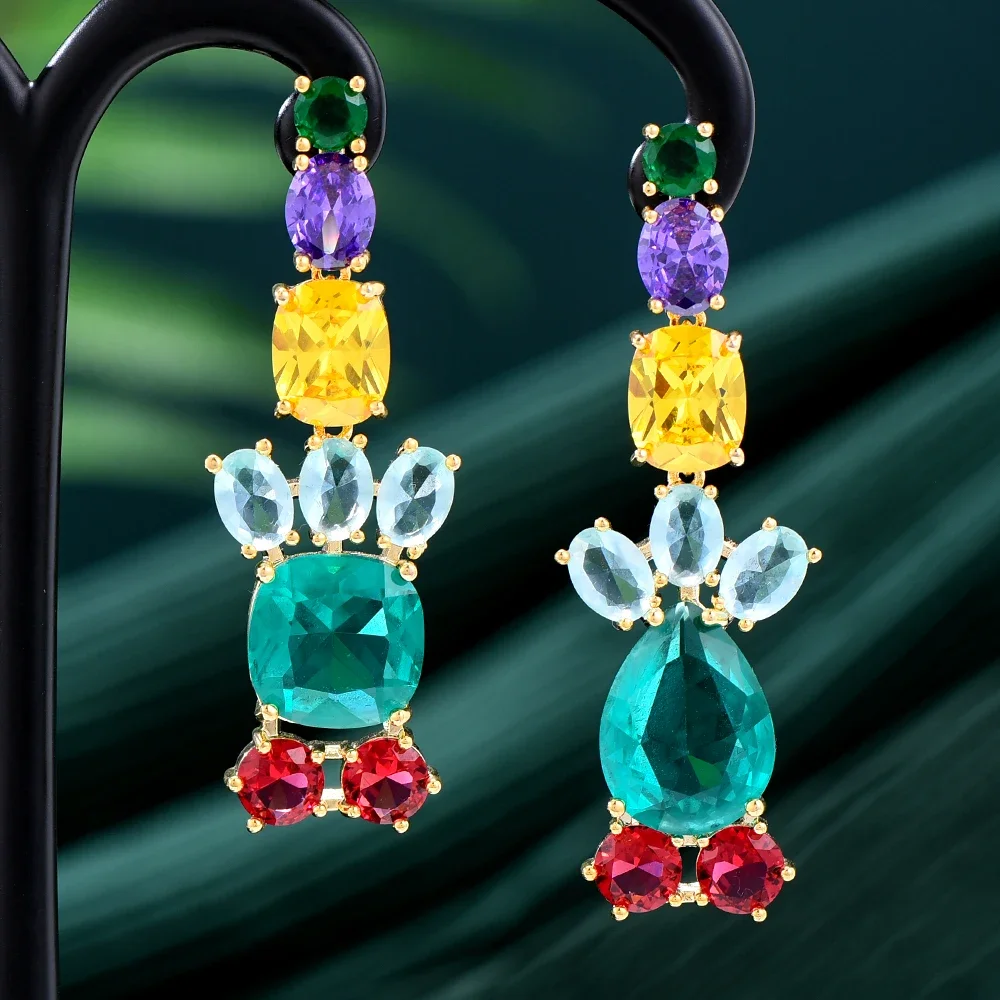 

Missvikki Cute Romantic Shiny Pendant Earrings for Women Bridal Drop Dangling Earrings Party Wedding Jewelry Gifts High Quality