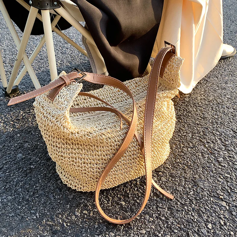 Fashion Summer Straw Crossbody Bag Women Beach Holiday Shopping Woven Shoulder Handbag Messenger Purses For Women Bags