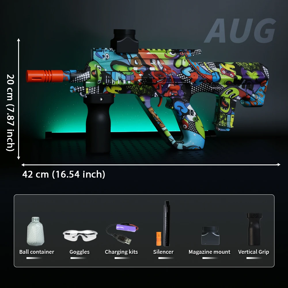 Set Blaster con palline in gel AUG - Giocattolo da combattimento all'aperto ricaricabile per adolescenti 14+, regalo perfetto per ragazzi e ragazze (Perline di gel non incluse)
