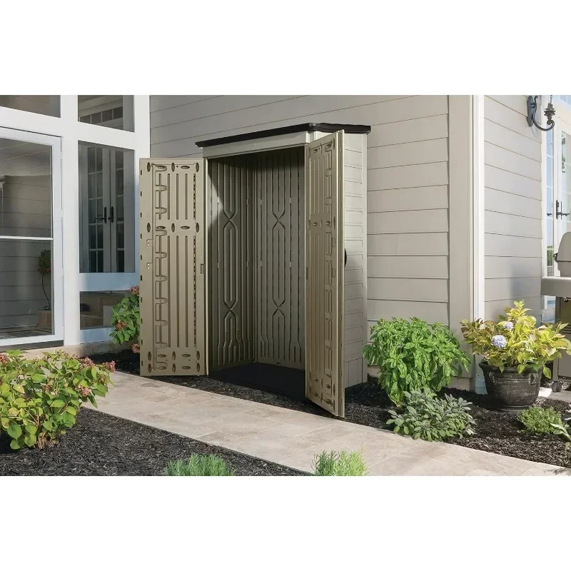 

Rubbermaid Resin Vertical Outdoor Shed, Deck Boxes Outdoor Storage Furniture Storage Box shed house outdoor